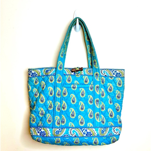 Vera Bradley Handbags - Vera Bradley Tote Bag in “Bermuda Blue” Retired Pattern